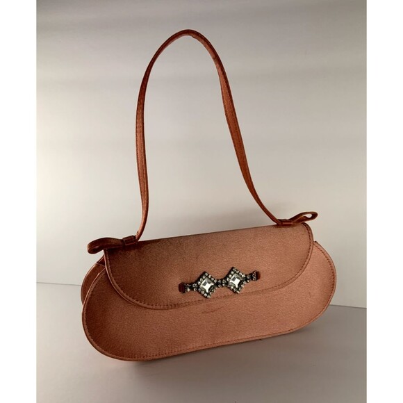 Nina Salmon Royal Satin Jeweled Satchel Top Handle Bag Handbag - Picture 1 of 5